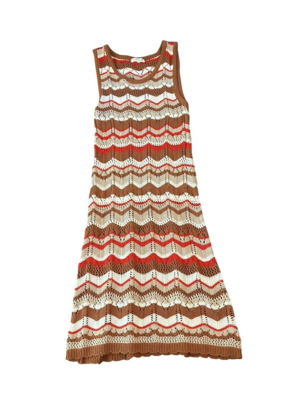 Ultra Flirt Womens Crocheted Sleeveless Tank Top Dress XL Cottagecore Grannycore